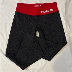 Rogue Red Waistband WOD Ankle Cropped Leggings, Large Gym / Weight Lifting